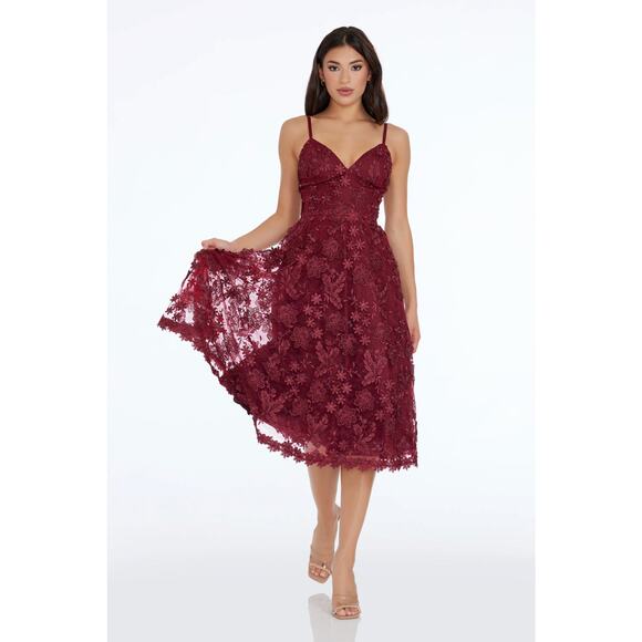 Dress the Population Tahani Dress in Burgundy Size Medium